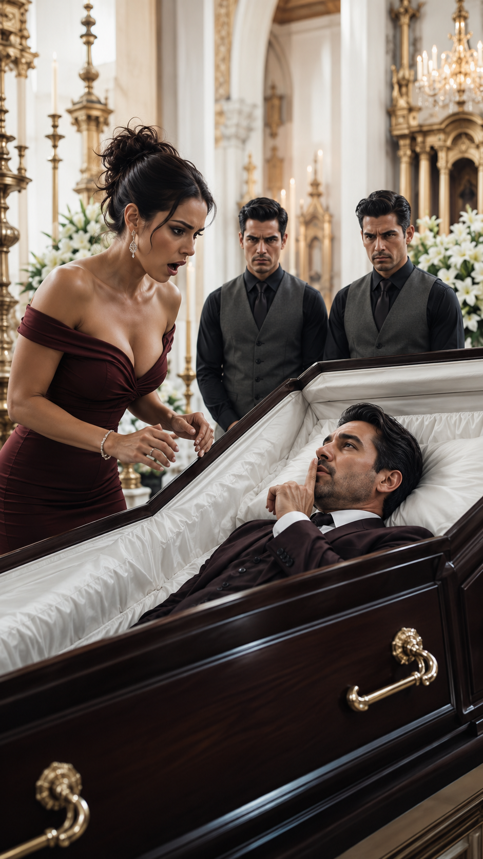 She heard her husband banging inside the coffin and discovered that her children had prepared the poison, the cremation, and a forged signature.