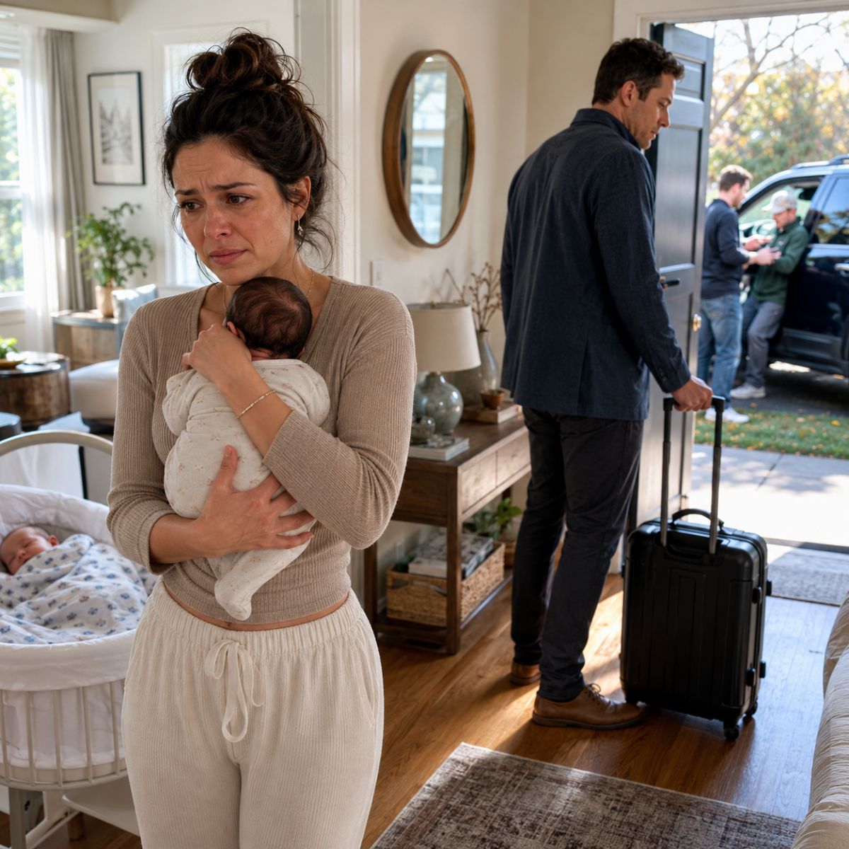 My husband abandoned me and our one-month-old twins, saying their crying was driving him crazy. For 30 days, he never called, sent money, or asked about our babies. When he came home, the house was empty—and the papers waiting for him changed everything.