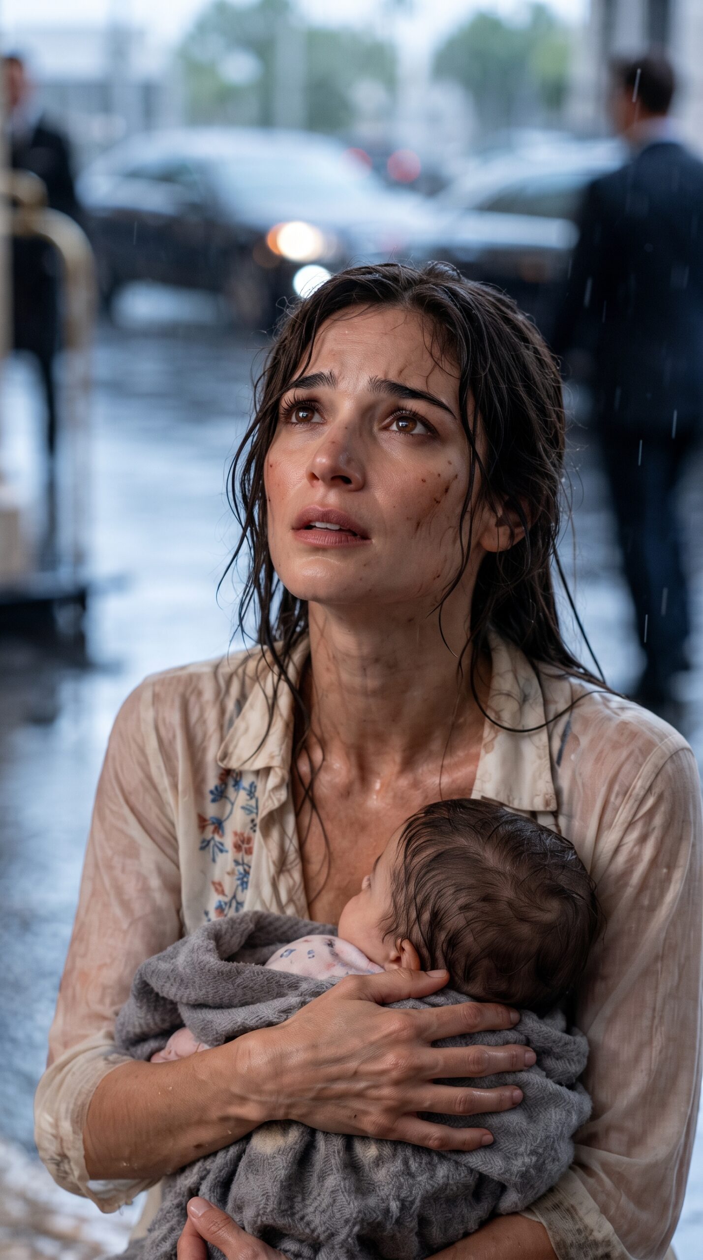 He Asked for Work in the Rain to Feed His Daughter… But When She Saw His Face, Time Stopped.