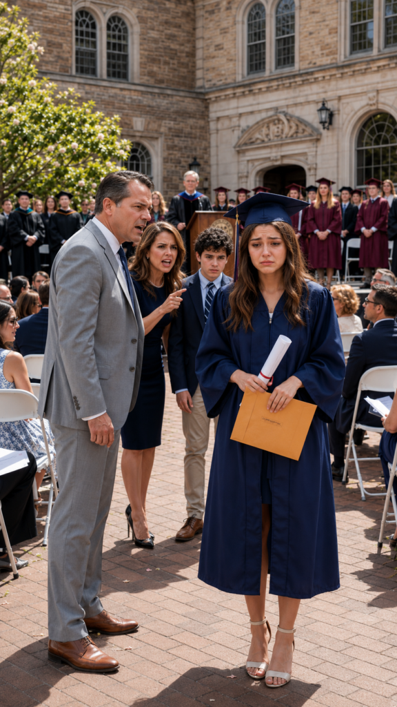 On Graduation Day, Her Father Struck Her and Her Mother Called Her a Failure... But She Took the Mic and Unveiled Four Years of Lies