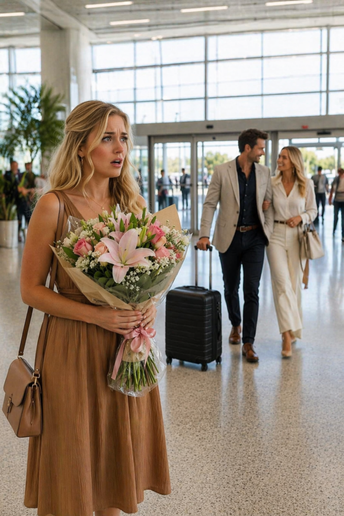 She Brought Flowers for Her Parents at the Airport, But Saw Her Husband 'Traveling' Leave Embraced by Another Woman