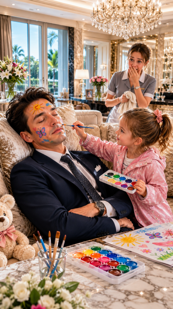The Housekeeper's Daughter Painted the Face of the Sleeping Millionaire… and Uncovered the Secret He Hid in His Mansion