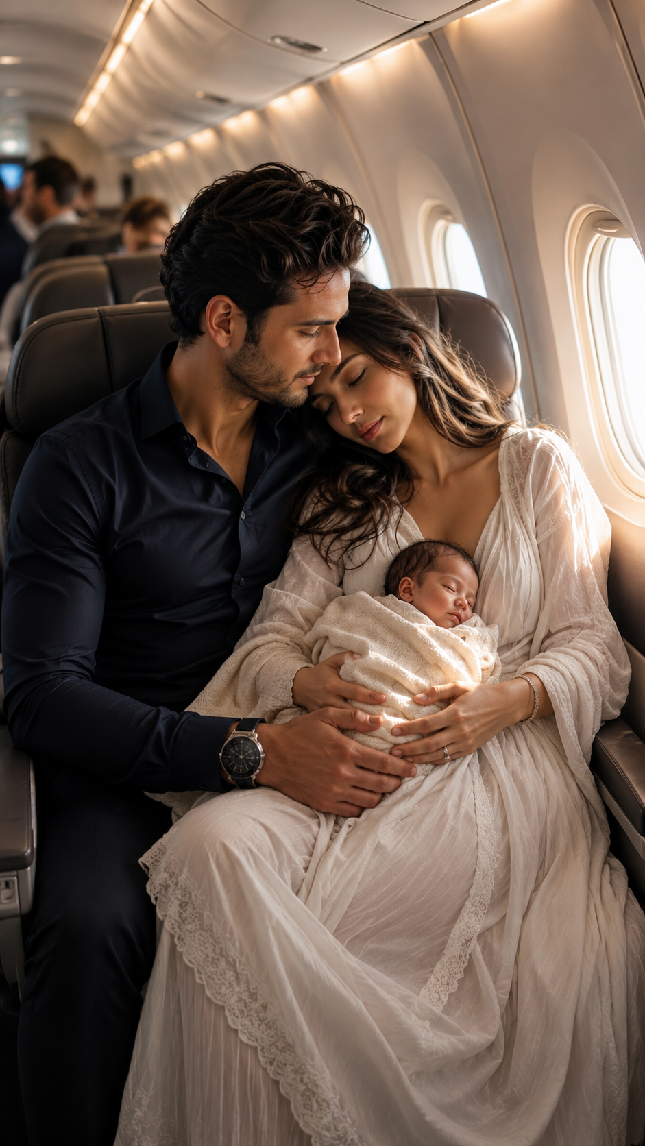 The Stranger Asked to Sleep on His Shoulder During the Flight… Upon Landing, I Discovered He Was the Millionaire Everyone Was Searching For and That My Ex Was Already Hunting Me Down
