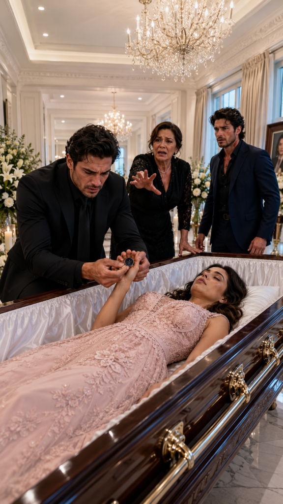 He Returned After 3 Weeks to Embrace His Pregnant Wife… But a Blue Button on the Coffin Revealed His Mother Had Hidden the Baby