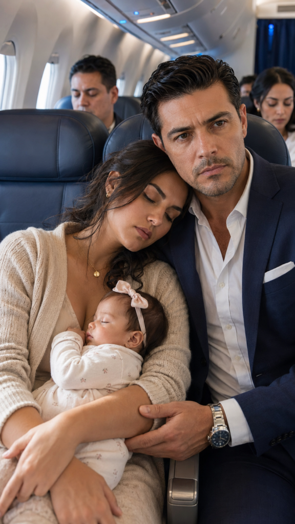 She Pretended to Sleep on a Stranger's Shoulder Mid-Flight... Not Knowing He Could Save Her From the Man Who Wanted to Steal Her Daughter