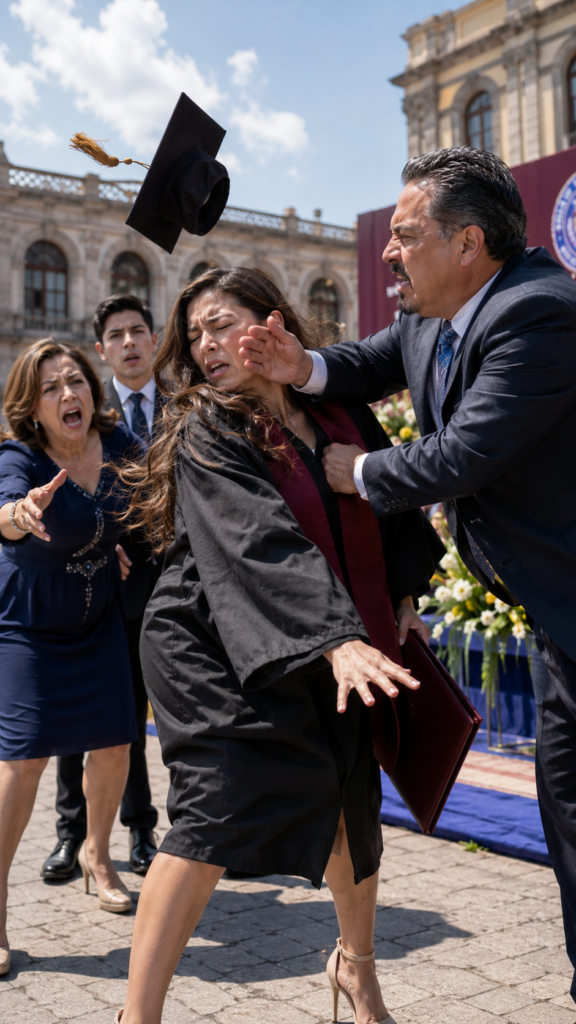 Her Father Slapped Her at Graduation and Her Mother Called Her Useless... But the Microphone Revealed Who Had Stolen 240,000 Pesos Over Four Years