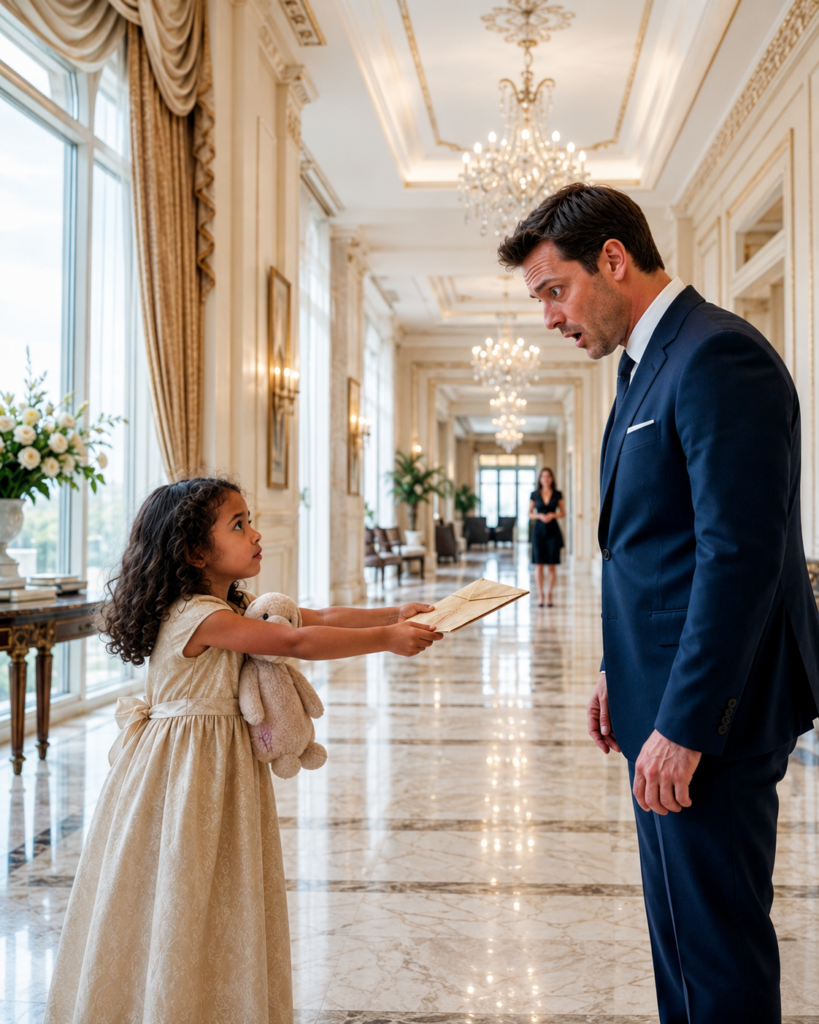 THE EMPLOYEE'S DAUGHTER HANDED A LETTER TO THE MILLIONAIRE… AND THAT LETTER DESTROYED HIS PERFECT LIFE