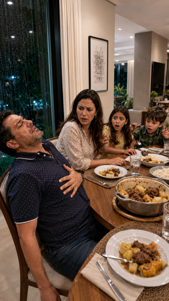 She Secretly Switched the Plates, Suspecting Her Husband… And He Collapsed at Dinner with Their Kids