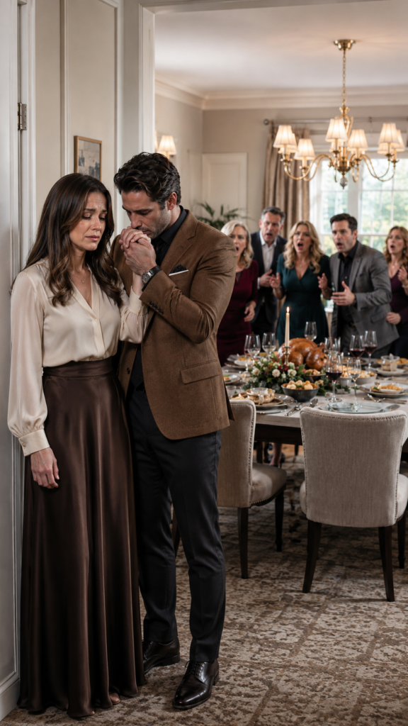 They Left Her Serving as a Maid at the Family Dinner, Until the Most Powerful Man of the Night Arrived, Kissed Her Hand, and Said, "Forgive Me, My Love"