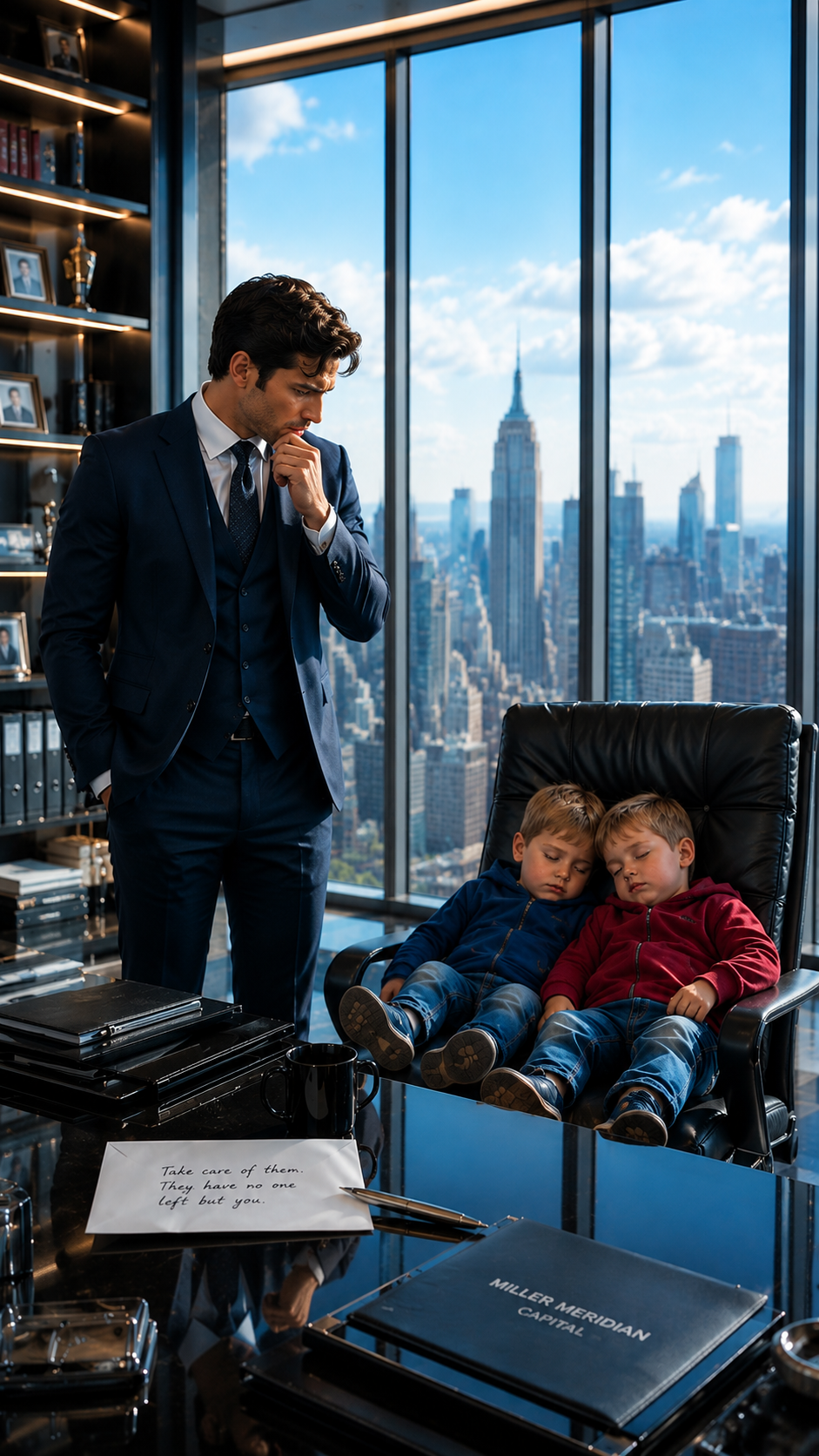 The Twins Arose Asleep in the Tycoon's Office... and the Note Unveiled the Lie That Shattered His Family