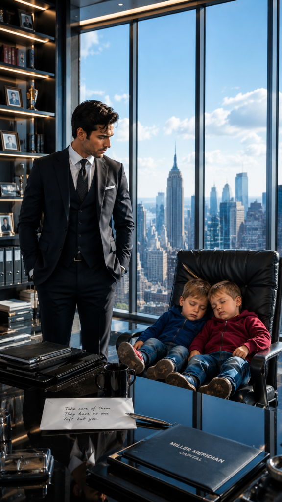 The Tycoon Found Two Sleeping Twins in His Chair… and the Note Revealed the Lie That Destroyed His Family