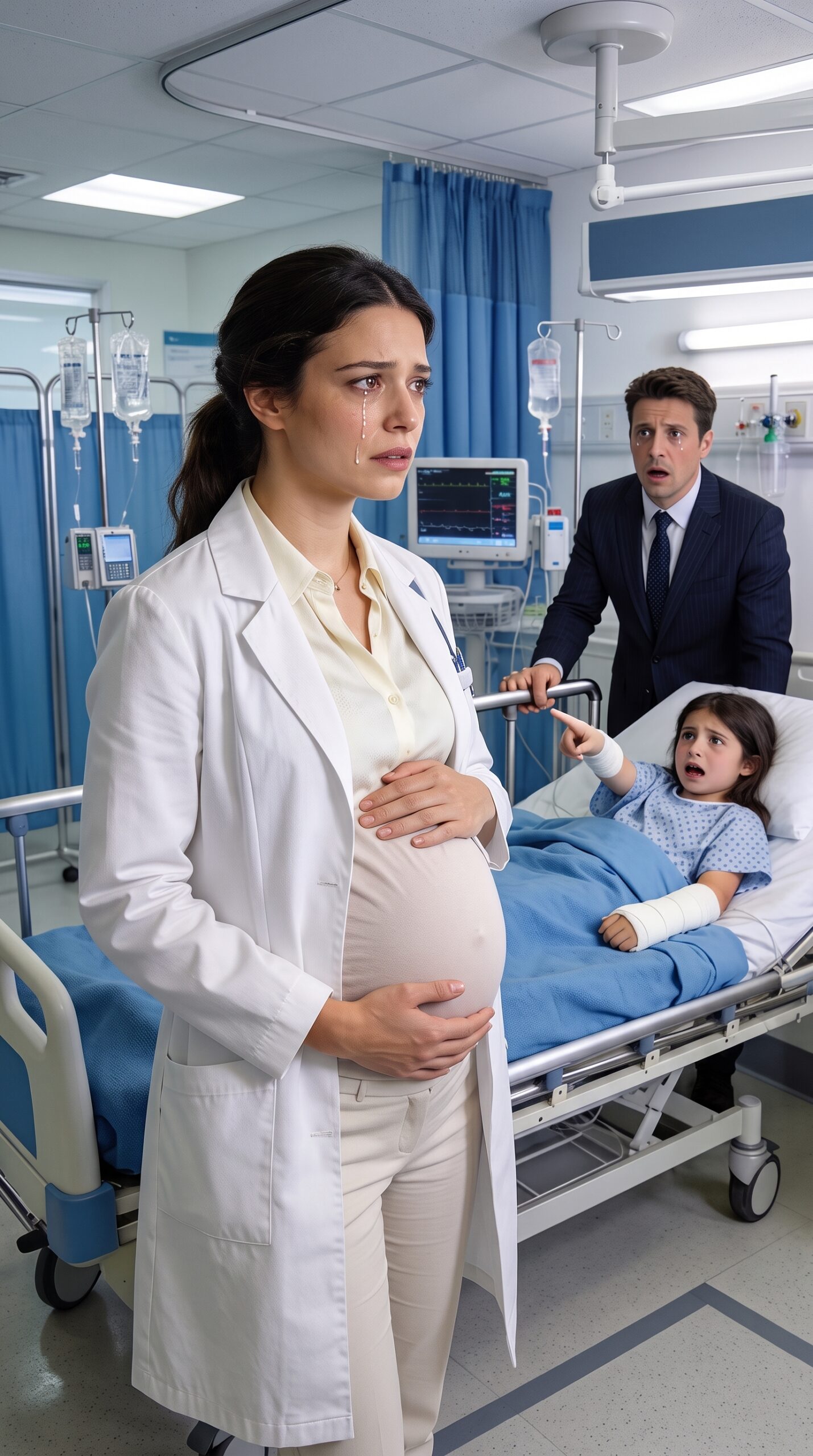 He Took His Wounded Daughter to the Hospital and Discovered the Pregnant Doctor Was the Woman Who Abandoned Him… But One Phrase from the Girl Shattered Their Family