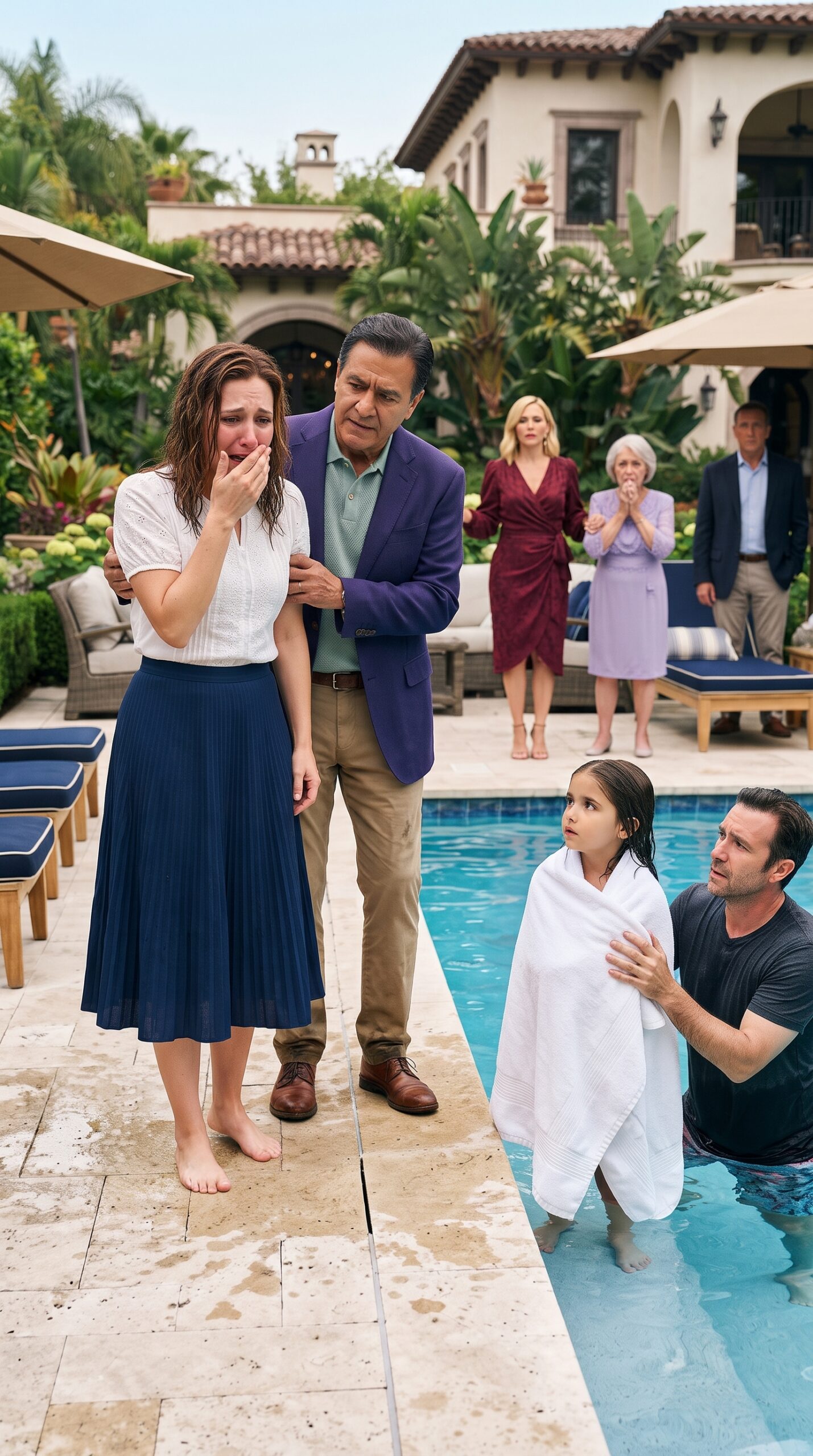 My Sister Pushed My 5-Year-Old Daughter into the Pool... And When I Tried to Save Her, My Own Father Stopped Me to Protect the Family Name