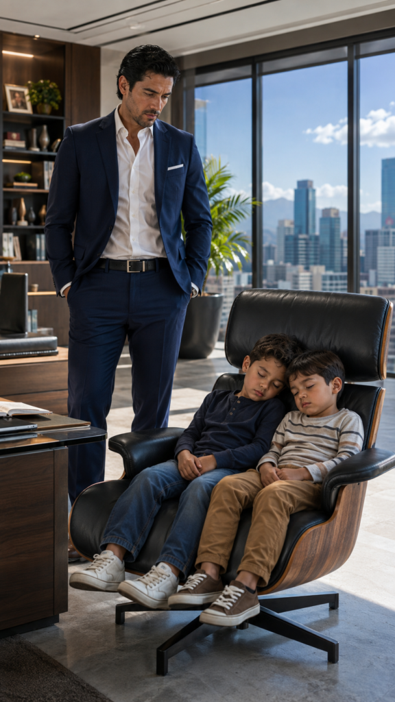 The Millionaire Found Two Sleeping Twins in His Office... and Their Mother's Note Revealed the Lie That Destroyed His Family