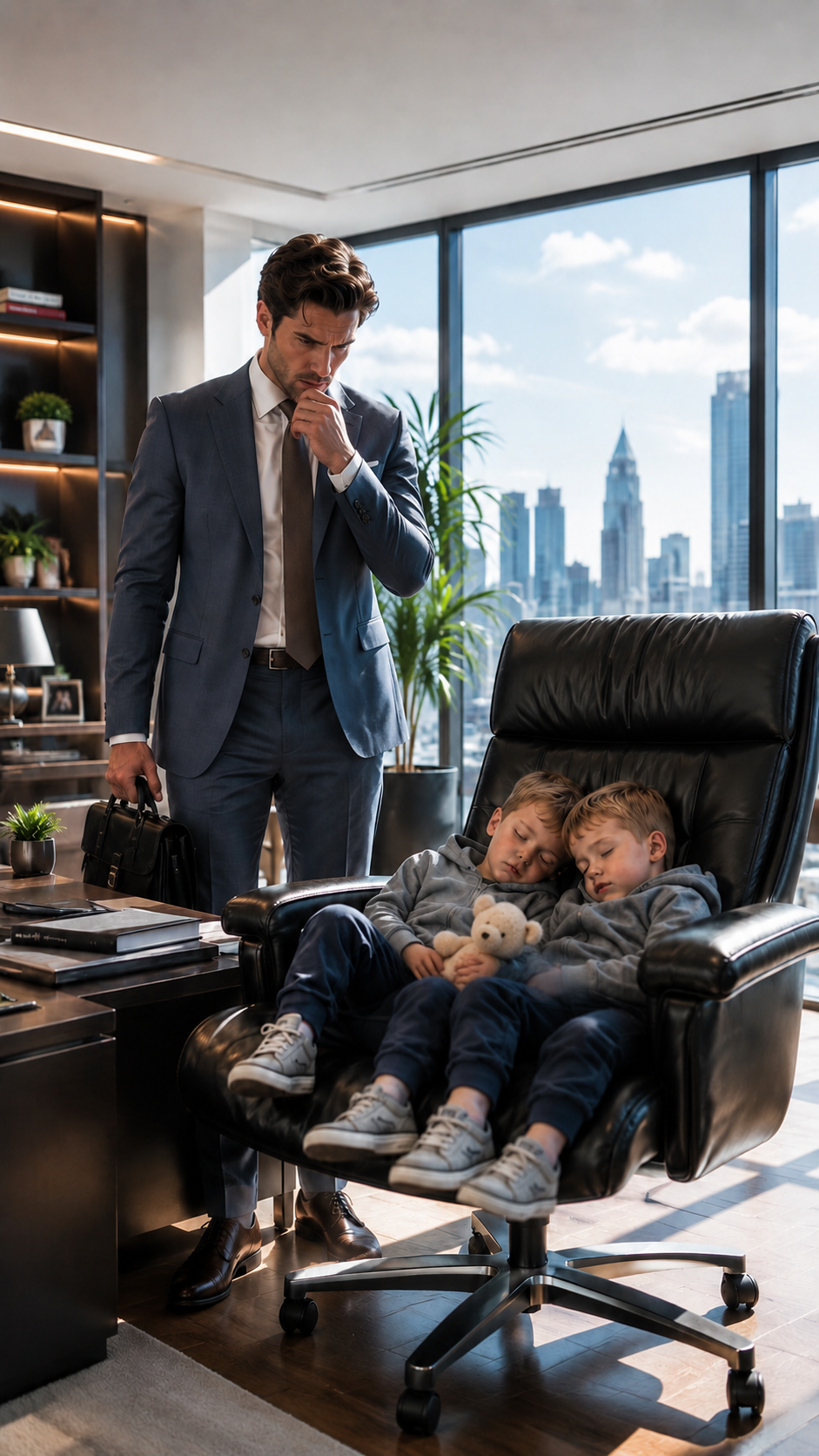 The Millionaire Found 2 Sleeping Twins in His Chair... and the Note They Left Shattered His Life in 1 Minute
